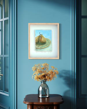 Pear on a Green Plate
