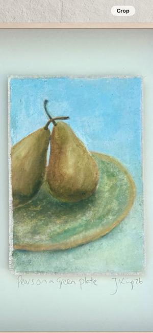 Pear on a Green Plate