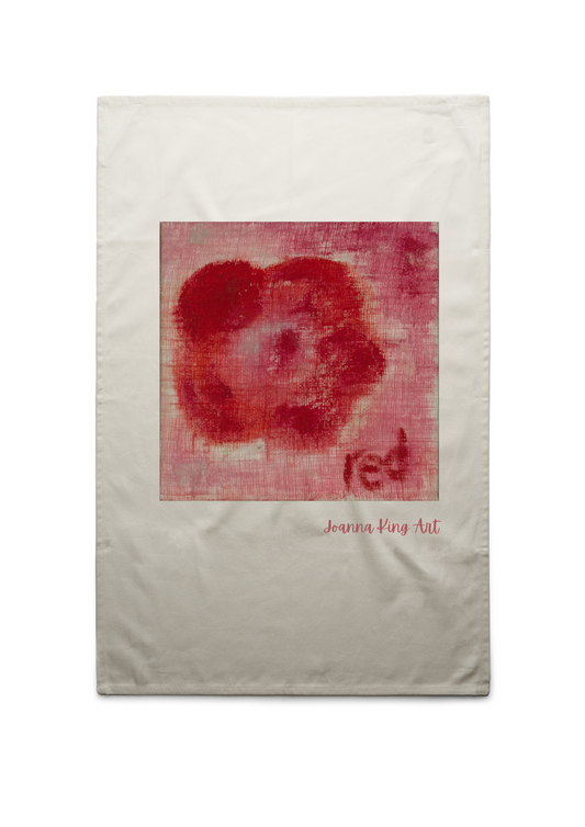 RED FLOWER TEA TOWEL